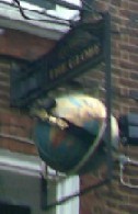 The pub sign. Bow Street Tavern (formerly The Covent Garden; The Globe), Covent Garden, Central London