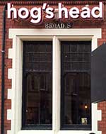 The pub sign. Hog's Head, Wolverhampton, West Midlands
