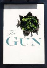 The pub sign. The Gun, Docklands & Isle of Dogs, Greater London