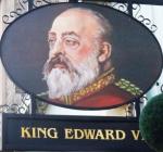 The pub sign. King Edward VII, Stratford, Greater London