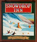 The pub sign. The Snowdrop Inn, Lewes, East Sussex