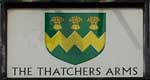 The pub sign. The Thatchers Arms, Mount Bures, Essex