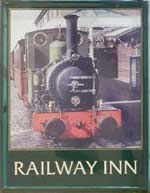 The pub sign. Railway Inn, Abergynolwyn, Gwynedd