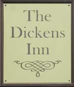 The pub sign. The Dickens Inn, Wapping, Greater London