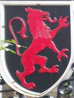 The pub sign. Red Lion, Burnsall, North Yorkshire