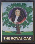 The pub sign. The Royal Oak, Guildford, Surrey