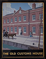 The pub sign. The Old Customs House, Portsmouth, Hampshire