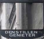 The pub sign. Den Stillen Genieter, Mechelen, Belgium
