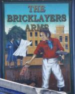 The pub sign. The Bricklayers Arms, Bishop's Stortford, Hertfordshire