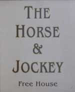 The pub sign. The Horse & Jockey, Lichfield, Staffordshire