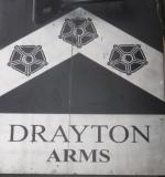 The pub sign. Drayton Arms, Kensington, Central London