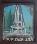The pub sign. Fountain Inn, Gloucester, Gloucestershire