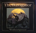 The pub sign. The Navigator, Stoneycroft, Merseyside