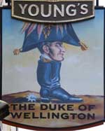 The pub sign. Duke of Wellington, Notting Hill, Central London