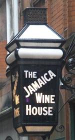 The pub sign. The Jamaica Wine House, City, Central London