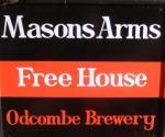 The pub sign. Masons Arms, Odcombe, Somerset