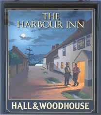 The pub sign. Harbour Inn, Axmouth, Devon