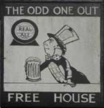 The pub sign. The Odd One Out, Colchester, Essex