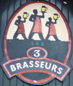 The pub sign. Les 3 Brasseurs, Lille, France
