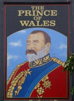 The pub sign. The Prince of Wales, Stow Maries, Essex