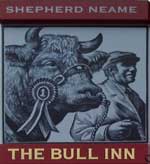 The pub sign. The Bull Inn, Faversham, Kent