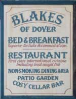 The pub sign. Blakes of Dover, Dover, Kent