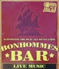 The pub sign. Bonhommes Bar, Filey, North Yorkshire