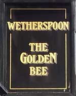 The pub sign. The Golden Bee, Stratford-upon-Avon, Warwickshire