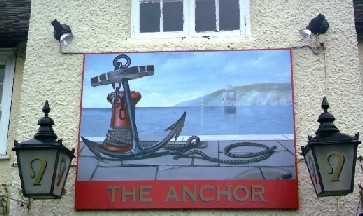 The pub sign. The Anchor, Faversham, Kent