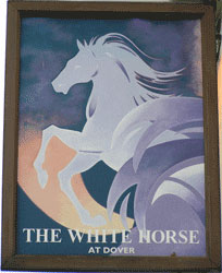 The pub sign. The White Horse, Dover, Kent