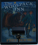 The pub sign. The Woolpack Inn, Warehorne, Kent