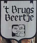 The pub sign. 't Brugs Beertje, Bruges, Belgium
