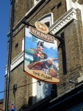 The pub sign. The Flask, Hampstead, Greater London