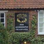 The pub sign. Bull Inn, Little Walsingham, Norfolk