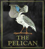 The pub sign. The Pelican Inn, Tacolneston, Norfolk