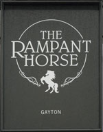 The pub sign. The Rampant Horse, Gayton, Norfolk