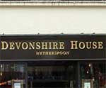 The pub sign. Devonshire House, Crouch End, Greater London