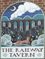 The pub sign. Railway Tavern, Crouch End, Greater London