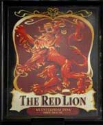 The pub sign. Red Lion, Norwich, Norfolk