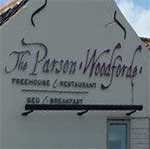 The pub sign. The Parson Woodforde, Weston Longville, Norfolk