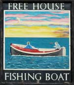 The pub sign. Fishing Boat, East Runton, Norfolk