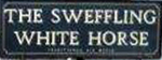 The pub sign. The Sweffling White Horse (formerly White Horse), Sweffling, Suffolk