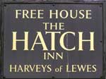 The pub sign. The Hatch Inn, Colemans Hatch, East Sussex