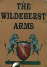 The pub sign. The Wildebeest Arms, Stoke Holy Cross, Norfolk