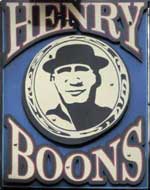The pub sign. Henry Boons, Wakefield, West Yorkshire