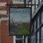 The pub sign. The Junction (formerly Windsor Castle), Battersea, Greater London