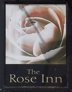 The pub sign. The Rose Inn, Wickhambreaux, Kent