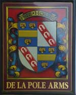 The pub sign. De La Pole Arms, Wingfield, Suffolk