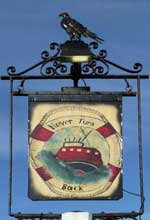 The pub sign. Never Turn Back, Caister-on-Sea, Norfolk