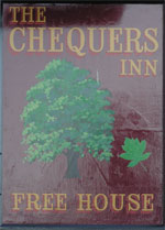 The pub sign. The Chequers, Farningham, Kent